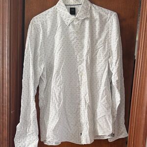 Boss White and Black Dotted Casual Shirt